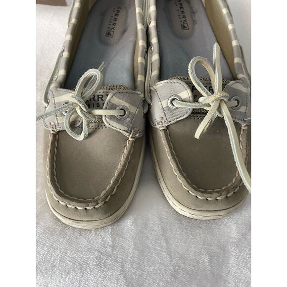 Sperry Top-Sider non-marking leather slip on comfort casual shoes tan gray 6 - Picture 5 of 7